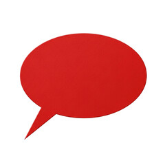 Red speech bubble icon on black message balloon comic dialog thought sign talk sticker on transparent background