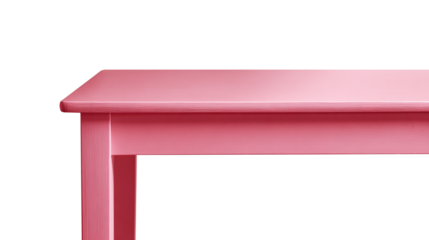 Top of pink table on transparent background