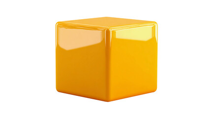 Fototapeta premium Yellow Cube isolated on white background