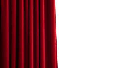 Elegant red drape, perfect for design, decoration, or presentation use in creative projects. Isolated on white or transparent background. PNG format.