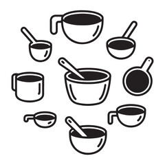 Baking tools measuring set symbol