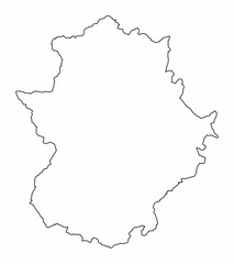 Extremadura outline map