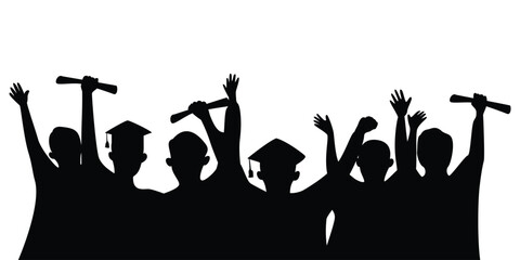 happy graduation silhouette design. high academy celebration.