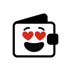 character emotion wallet love vector on white background
Vector icon character with emotion
