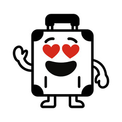 character emotion suitcase love vector on white background
Vector icon character with emotion