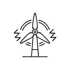 Wind Turbine Energy Line Icon Vector
