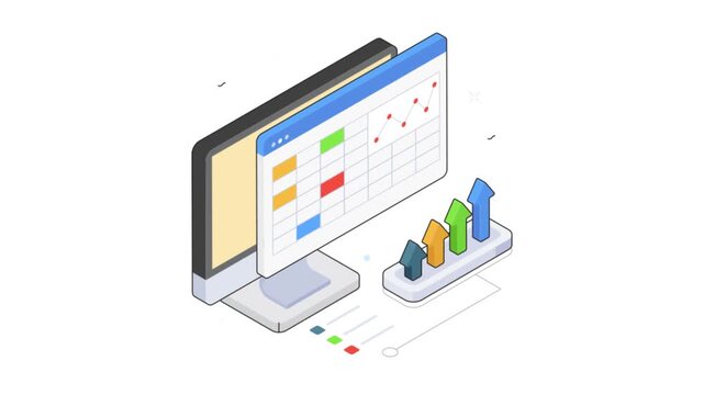 Project Planning Animation on transparent background