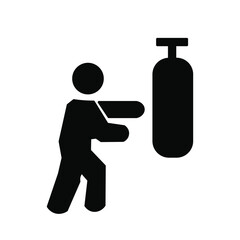 sparring icons. simple solid vector