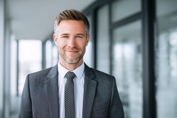 Fototapeta premium スーツ姿のビジネスマンのポートレート（企業・広告・求人・採用）