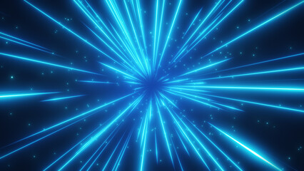 青色の集中線のエフェクト背景