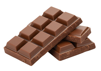 Fototapeta premium Milk Chocolate Bar isolated on transparent background