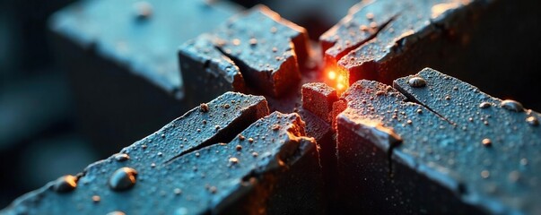 Cracked Metal Component Close-up Revealing Stress Concentration and Potential Failure