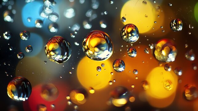 Oil drops on clear lab glass