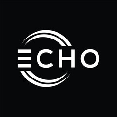 Obraz premium Echo typography text logo design graphic vector template 
