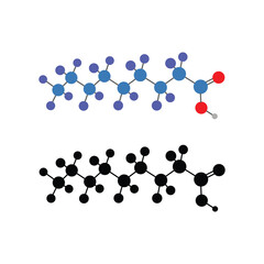 Ammonium Perfluorooctanoate Skeletal Structure  Vector Illustration.