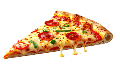 Delicious pepperoni pizza slice view