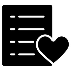 Wishlist Heart glyph icon
