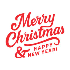 Retro Merry Christmas and Happy New Year typography design