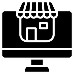 E Marketplace glyph icon
