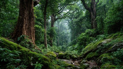 Lush green scenery with sunlight filters down through trees in Epping Forest, creating a tranquil natural environment
