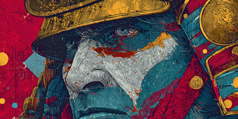 Steel and Silence: The Schematics of Honor Warrior, ai generated.