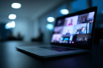 Business Team Online Meeting via Computer