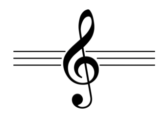 G Clef and Musical Staff Elegant Symbol of Music isolated on transparent background