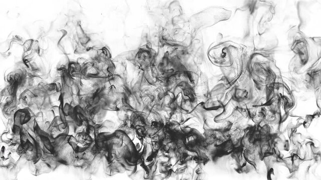 Looped Smoke Wisps Rising on white background