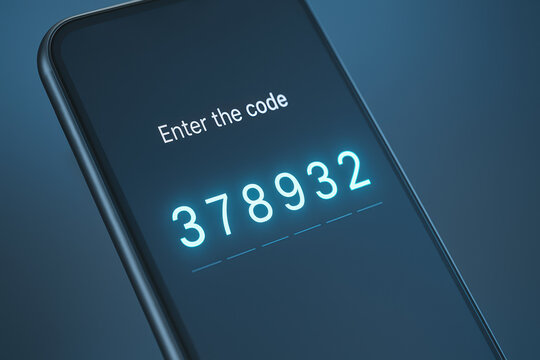 Enter code 378932 on smartphone screen showing multi factor authentication password prompt for digital security and secure login with glowing numeric code and modern interface