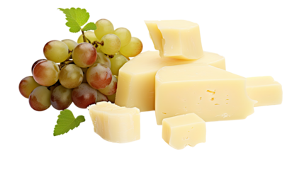 Various Types of Cheese Isolated on White Background
