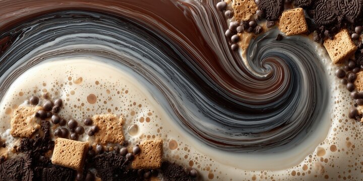 Swirling Chocolate and Creamy Texture with Cookies and Brownies