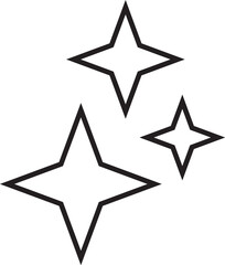 Shining Stars Cluster in Black Outline