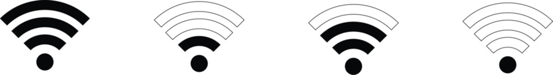 Wireless Signal Strength Icons - Showcasing different signal strengths 