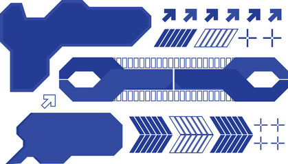 Set of Futuristic Tech Components Layout