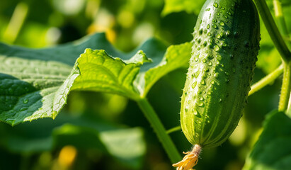 cucumber on the vine