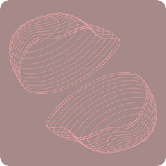 Abstract Geometric Forms in a Pink Wireframe Style