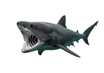 Basking Shark Powerful Marine Animal Open Mouth Ocean Predator Wildlife Photography isolated on transparent background