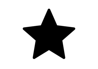 Abstract Representation of a Star Composed of Small White Dots on a Black Background isolated on transparent background