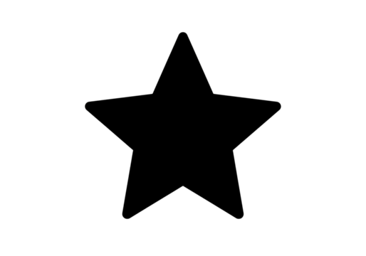 Abstract Representation of a Star Composed of Small White Dots on a Black Background isolated on transparent background
