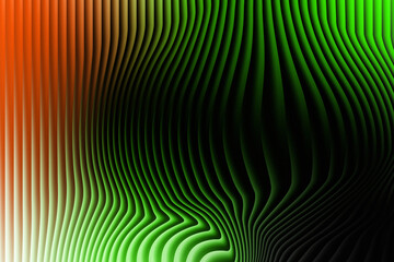 Abstract Orange Green and Black Wavy Lines with a Gradient Flow background