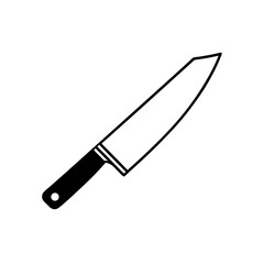 Illustration of a sharp kitchen knife tool