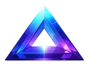 Luminous triangle with cosmic colors