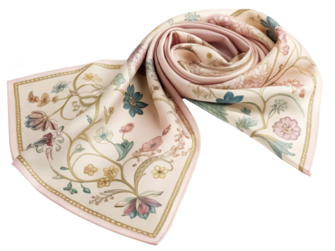 Vintage silk scarf isolated PNG antique fashion accessory PNG decorative silk fabric PNG classic clothing accessory PNG retro neckwear PNG elegant silk wrap PNG transparent background image - Powered by Adobe
