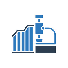 Microscope With Chart Icon