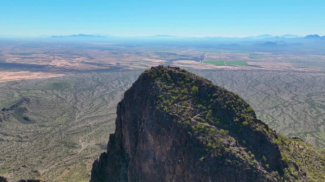 Picacho Peak aerial view in Picacho Peak State Park in Pinal County in Arizona AZ, USA. 