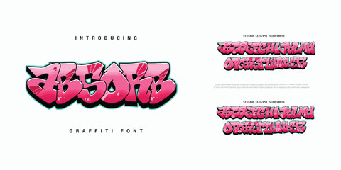 Absorb, Colorful graffiti editable text style effect. Vector text effect with paint wall concept.	
