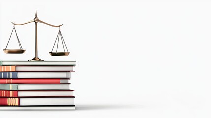 Scales of justice on stack of books law education