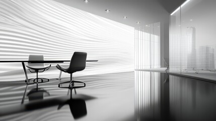 Modern Minimalist Office Interior with Sleek Design Elements