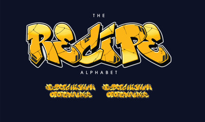 Gifted, Colorful graffiti editable text style effect. Vector text effect with paint wall concept.	
