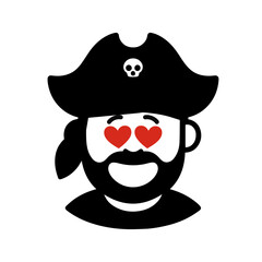 character emotion pirate love vector on white background
Vector icon character with emotion